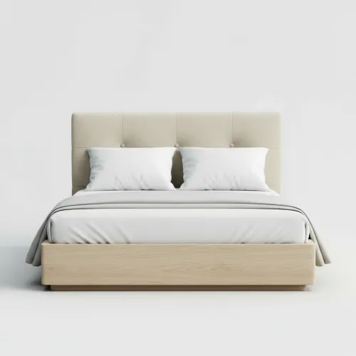 Postel s čalouněným čelem