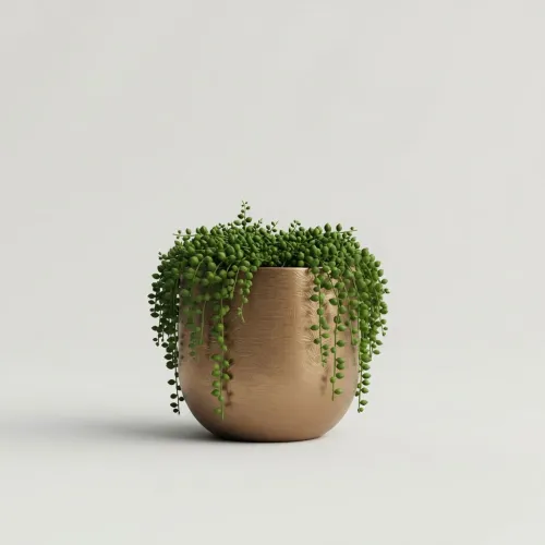 Round Planter with Floral Motif
