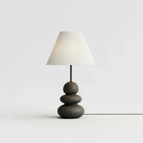 Stolní lampa Zen, tmavě šedá